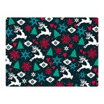 Holiday Season Pattern Two Sides Premium Plush Fleece Blanket (Mini) 35 x27  Blanket Back