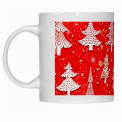 White And Red Trees, Adoxali, Christmas White Mug