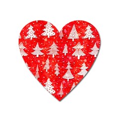 White And Red Trees, Adoxali, Christmas Heart Magnet