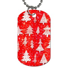 White And Red Trees, Adoxali, Christmas Dog Tag (one Side) by kyorashop23