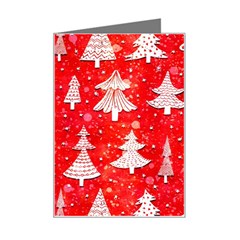 White And Red Trees, Adoxali, Christmas Mini Greeting Card by kyorashop23