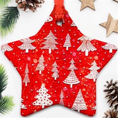 White And Red Trees, Adoxali, Christmas Star Ornament (two Sides)