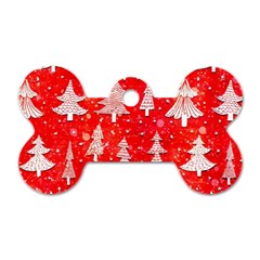 White And Red Trees, Adoxali, Christmas Dog Tag Bone (One Side)