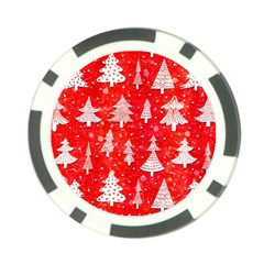 White And Red Trees, Adoxali, Christmas Poker Chip Card Guard by kyorashop23