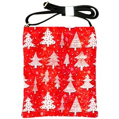 White And Red Trees, Adoxali, Christmas Shoulder Sling Bag by kyorashop23