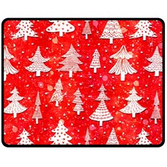 White And Red Trees, Adoxali, Christmas Fleece Blanket (Medium)