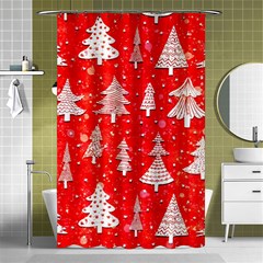 White And Red Trees, Adoxali, Christmas Shower Curtain 48  x 72  (Small) 