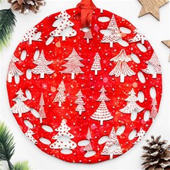 White And Red Trees, Adoxali, Christmas Ornament (round Filigree)