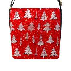 White And Red Trees, Adoxali, Christmas Flap Closure Messenger Bag (L)