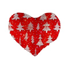 White And Red Trees, Adoxali, Christmas Standard 16  Premium Flano Heart Shape Cushions