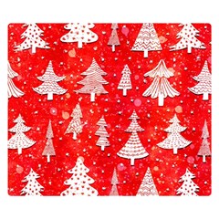 White And Red Trees, Adoxali, Christmas Two Sides Premium Plush Fleece Blanket (Kids Size)