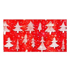 White And Red Trees, Adoxali, Christmas Satin Shawl 45  x 80 