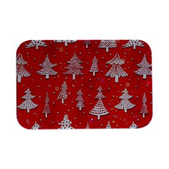 White And Red Trees, Adoxali, Christmas Open Lid Metal Box (Silver)  