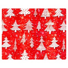 White And Red Trees, Adoxali, Christmas Premium Plush Fleece Blanket (Medium)