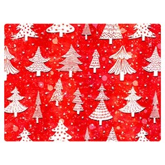 White And Red Trees, Adoxali, Christmas Premium Plush Fleece Blanket (Extra Small)