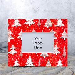 White And Red Trees, Adoxali, Christmas White Tabletop Photo Frame 4 x6 