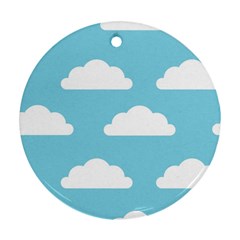 Clouds Blue Pattern Ornament (round) by ConteMonfrey