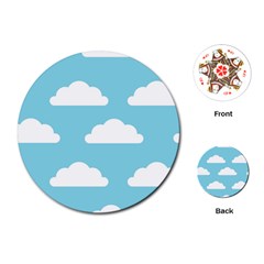 Clouds Blue Pattern Playing Cards Single Design (round)