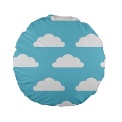 Clouds Blue Pattern Standard 15  Premium Flano Round Cushions by ConteMonfrey