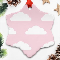 Clouds Pink Pattern Snowflake Ornament (two Sides)