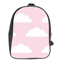 Clouds Pink Pattern School Bag (xl)