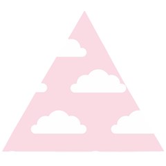 Clouds Pink Pattern Wooden Puzzle Triangle by ConteMonfrey