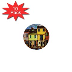 Colorful Venice Homes - Venezia, Italy 1  Mini Buttons (10 Pack)  by ConteMonfrey