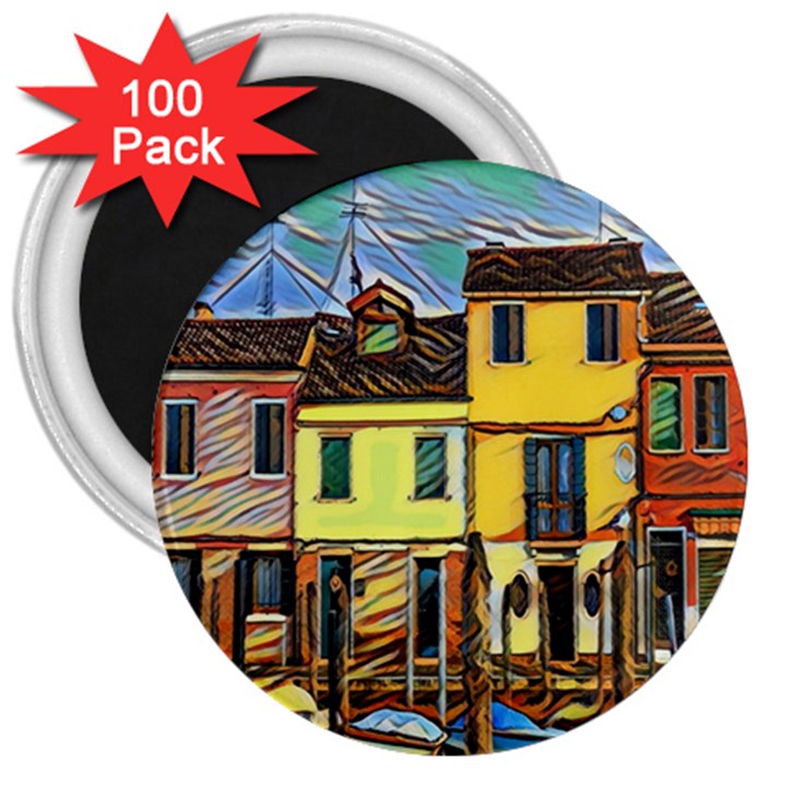 Colorful Venice Homes - Venezia, Italy 3  Magnets (100 pack)