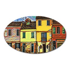 Colorful Venice Homes - Venezia, Italy Oval Magnet by ConteMonfrey