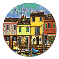 Colorful Venice Homes - Venezia, Italy Magnet 5  (round) by ConteMonfrey