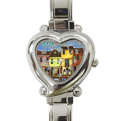 Colorful Venice Homes - Venezia, Italy Heart Italian Charm Watch by ConteMonfrey