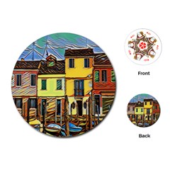 Colorful Venice Homes - Venezia, Italy Playing Cards Single Design (round)