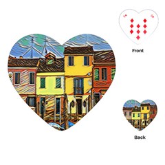 Colorful Venice Homes - Venezia, Italy Playing Cards Single Design (heart)