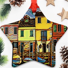 Colorful Venice Homes - Venezia, Italy Star Ornament (two Sides) by ConteMonfrey