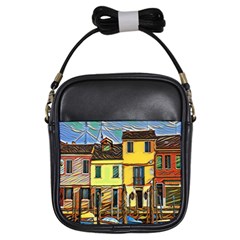 Colorful Venice Homes - Venezia, Italy Girls Sling Bag by ConteMonfrey