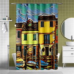 Colorful Venice Homes - Venezia, Italy Shower Curtain 48  X 72  (small)  by ConteMonfrey