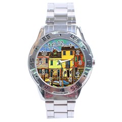 Colorful Venice Homes - Venezia, Italy Stainless Steel Analogue Watch by ConteMonfrey