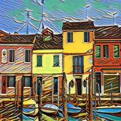 Colorful Venice Homes - Venezia, Italy Play Mat (rectangle) by ConteMonfrey