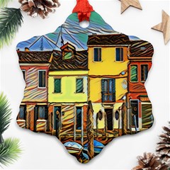 Colorful Venice Homes - Venezia, Italy Ornament (snowflake)