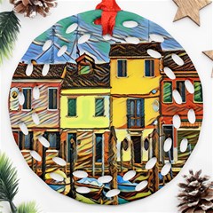 Colorful Venice Homes - Venezia, Italy Round Filigree Ornament (two Sides)