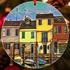 Colorful Venice Homes - Venezia, Italy Uv Print Acrylic Ornament Round by ConteMonfrey