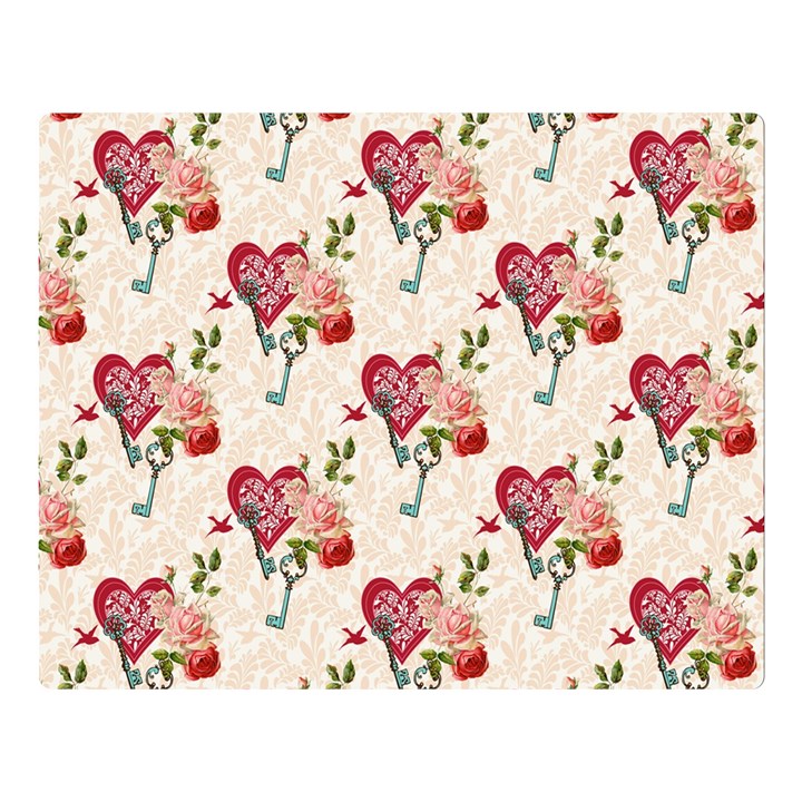 Key To The Heart Two Sides Premium Plush Fleece Blanket (Large)