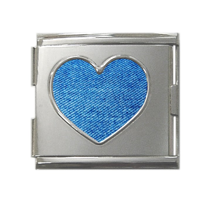 Blue Denim jeans like Mega Link Heart Italian Charm (18mm)