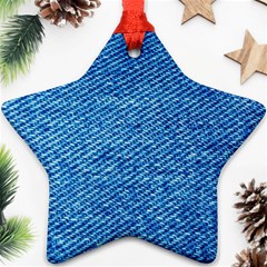 Blue Denim Jeans Like Star Ornament (two Sides)