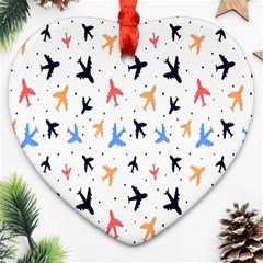 Cute airplanes planes Ornament (Heart)