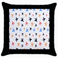 Cute airplanes planes Throw Pillow Case (Black)