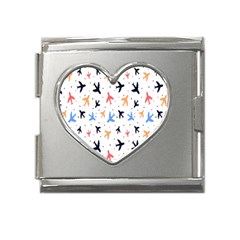 Cute airplanes planes Mega Link Heart Italian Charm (18mm)