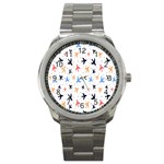 Cute airplanes planes Sport Metal Watch Front