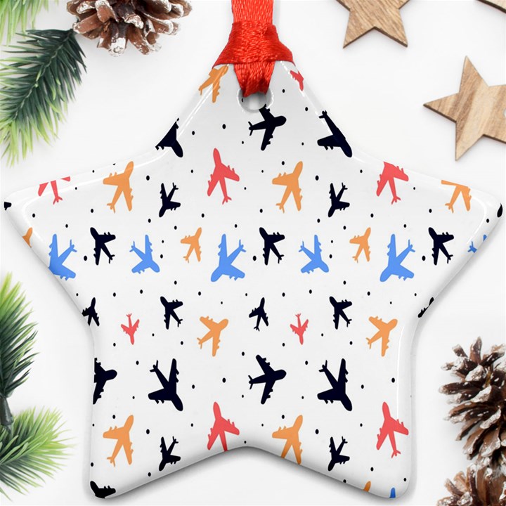 Cute airplanes planes Star Ornament (Two Sides)