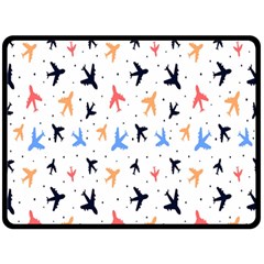 Cute airplanes planes Fleece Blanket (Large)